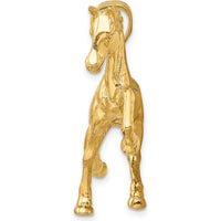 14K Yellow Gold 3D Polished Tennessee Walking Horse Charm by Oro Pregiato