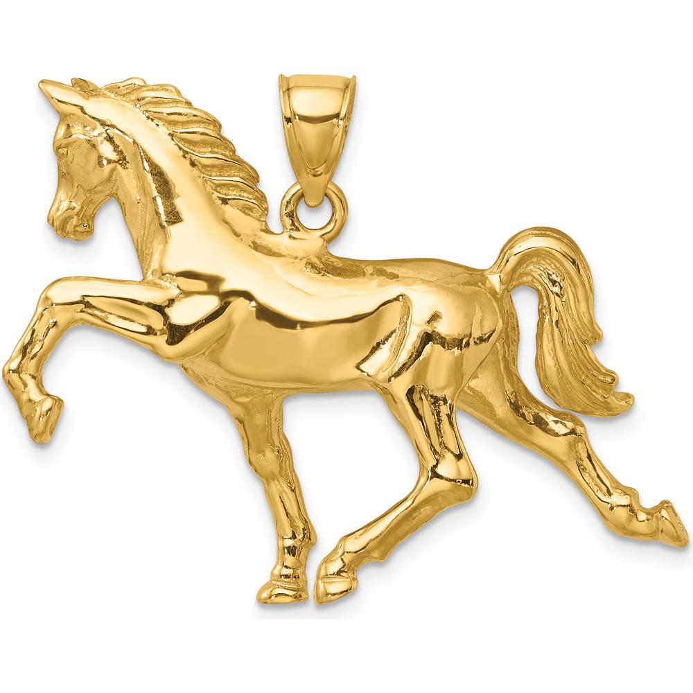 14K Yellow Gold 3D Polished Tennessee Walking Horse Charm by Oro Pregiato