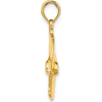 14K Yellow Gold 3D Polished Three Blade Propeller Charm - 25.05mm Length by Oro Pregiato