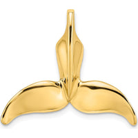 14K Yellow Gold 3D Polished Whale Tail Chain Slide by Oro Pregiato