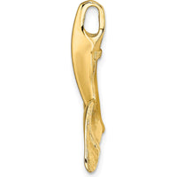 14K Yellow Gold 3D Polished Whale Tail Chain Slide by Oro Pregiato