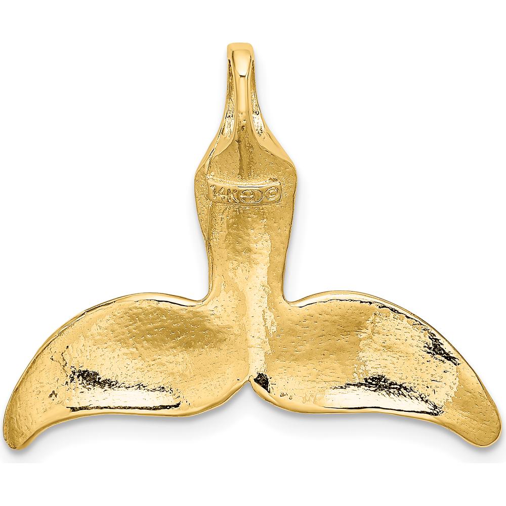 14K Yellow Gold 3D Polished Whale Tail Chain Slide by Oro Pregiato