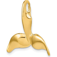 14K Yellow Gold 3D Polished Whale Tail Chain Slide by Oro Pregiato