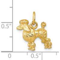 14K Yellow Gold 3D Poodle Dog Charm Pendant by Oro Pregiato