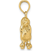 14K Yellow Gold 3D Poodle Dog Charm Pendant by Oro Pregiato