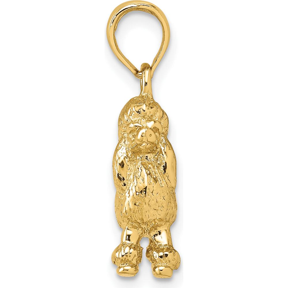 14K Yellow Gold 3D Poodle Dog Charm Pendant by Oro Pregiato