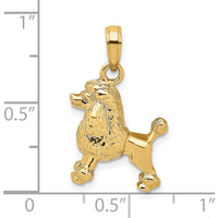 14K Yellow Gold 3D Poodle Dog Charm Pendant by Oro Pregiato