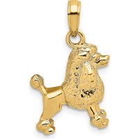 14K Yellow Gold 3D Poodle Dog Charm Pendant by Oro Pregiato