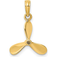 14K Yellow Gold 3D Propeller Charm Pendant - Aviation Inspired Design by Oro Pregiato