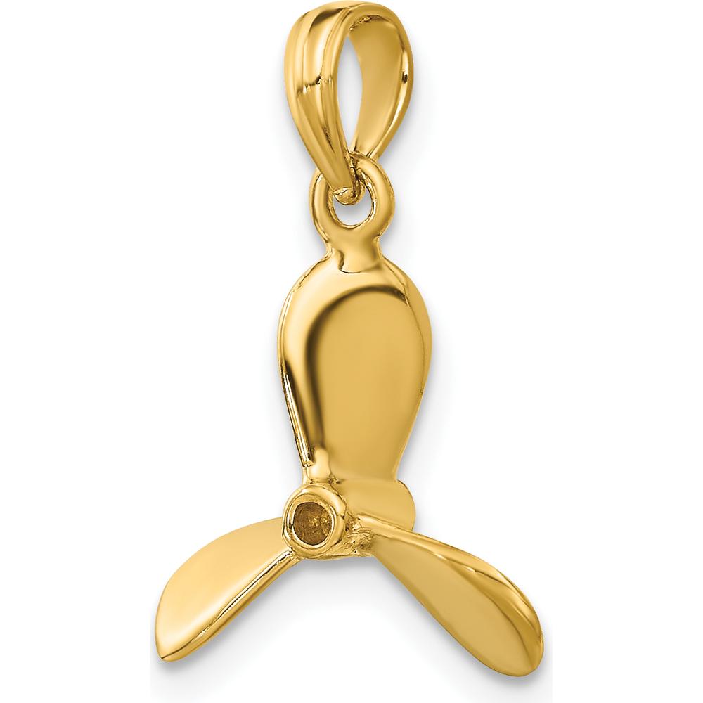 14K Yellow Gold 3D Propeller Charm Pendant - Aviation Inspired Design by Oro Pregiato