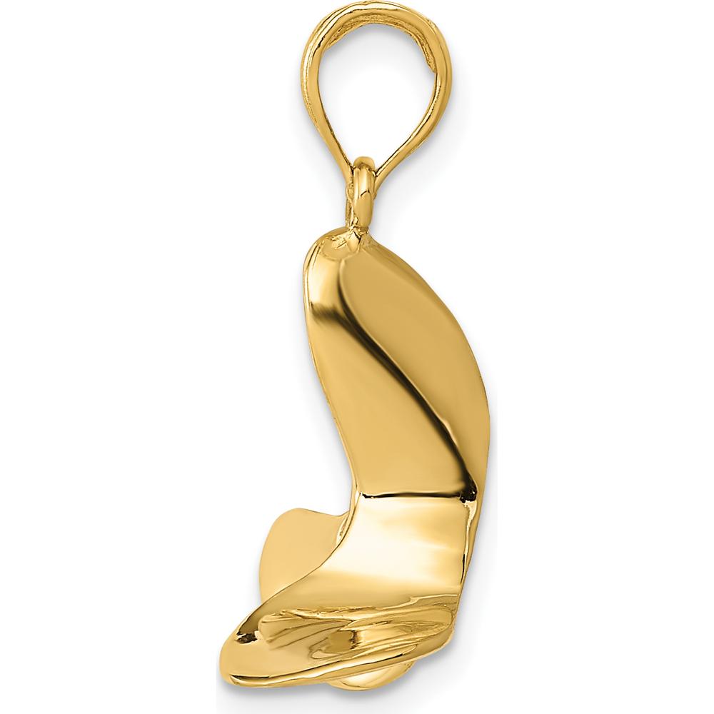 14K Yellow Gold 3D Propeller Pendant - Solid Gold Charm by Oro Pregiato