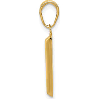 14K Yellow Gold 3D Rectangular Bar Pendant - Polished Finish by Oro Pregiato