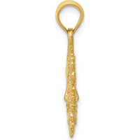 14K Yellow Gold 3D Reversible Sun Pendant - Polished Finish by Oro Pregiato