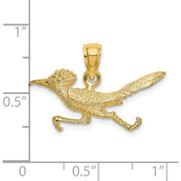 14K Yellow Gold 3D Road Runner Charm with Textured Finish - 26.7mm Width, 17.82mm Length by Oro Pregiato
