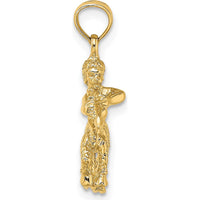 14K Yellow Gold 3D Sagittarius Zodiac Charm with Textured Finish - 22mm Length by Oro Pregiato