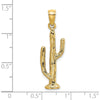 14K Yellow Gold 3D Saguaro Cactus Pendant Charm by Oro Pregiato