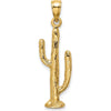 14K Yellow Gold 3D Saguaro Cactus Pendant Charm by Oro Pregiato