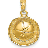 14K Yellow Gold 3D Sailor Hat Charm Pendant - Polished Finish by Oro Pregiato