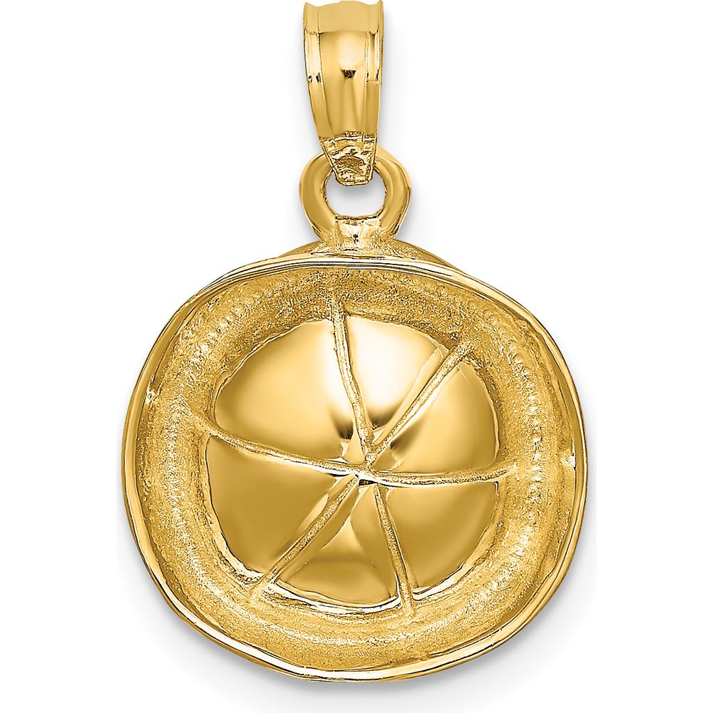 14K Yellow Gold 3D Sailor Hat Charm Pendant - Polished Finish by Oro Pregiato