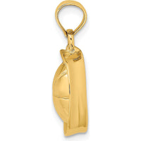 14K Yellow Gold 3D Sailor Hat Charm Pendant - Polished Finish by Oro Pregiato