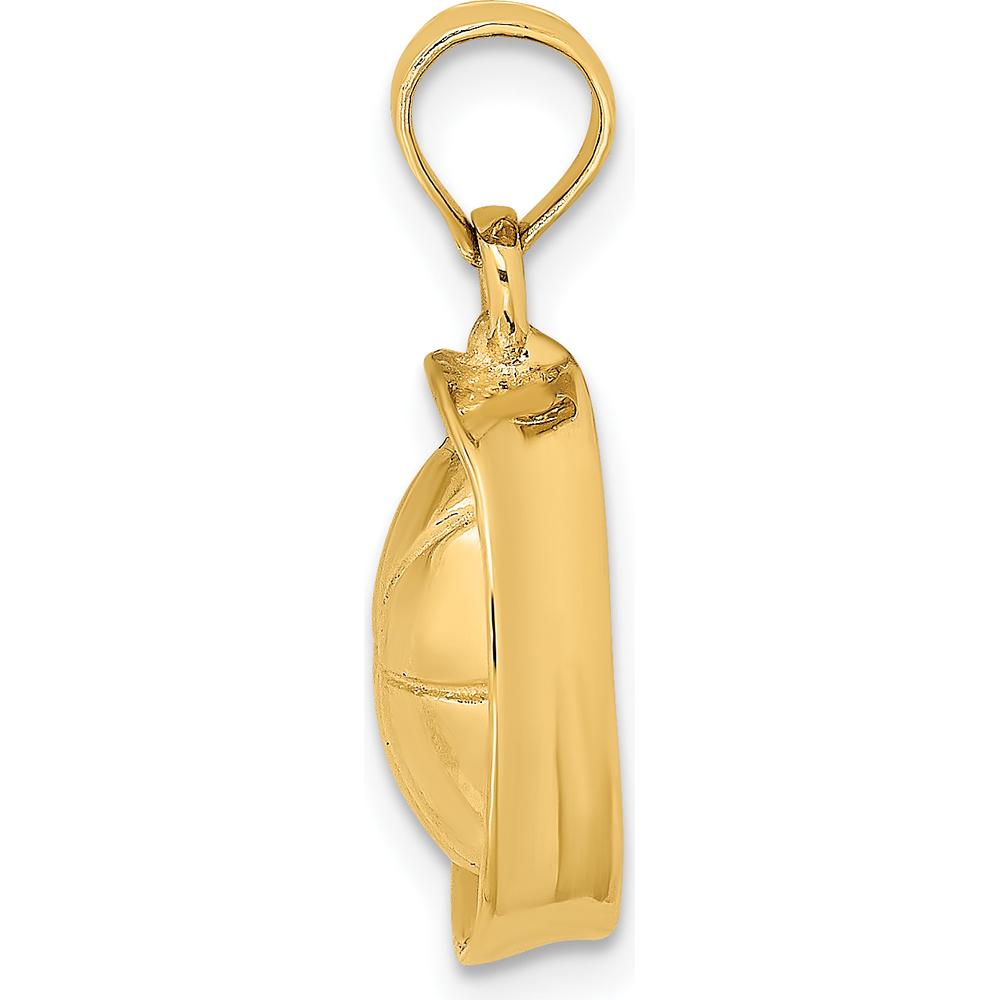 14K Yellow Gold 3D Sailor Hat Charm Pendant - Polished Finish by Oro Pregiato