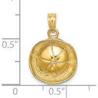14K Yellow Gold 3D Sailor Hat Charm Pendant - Polished Finish by Oro Pregiato
