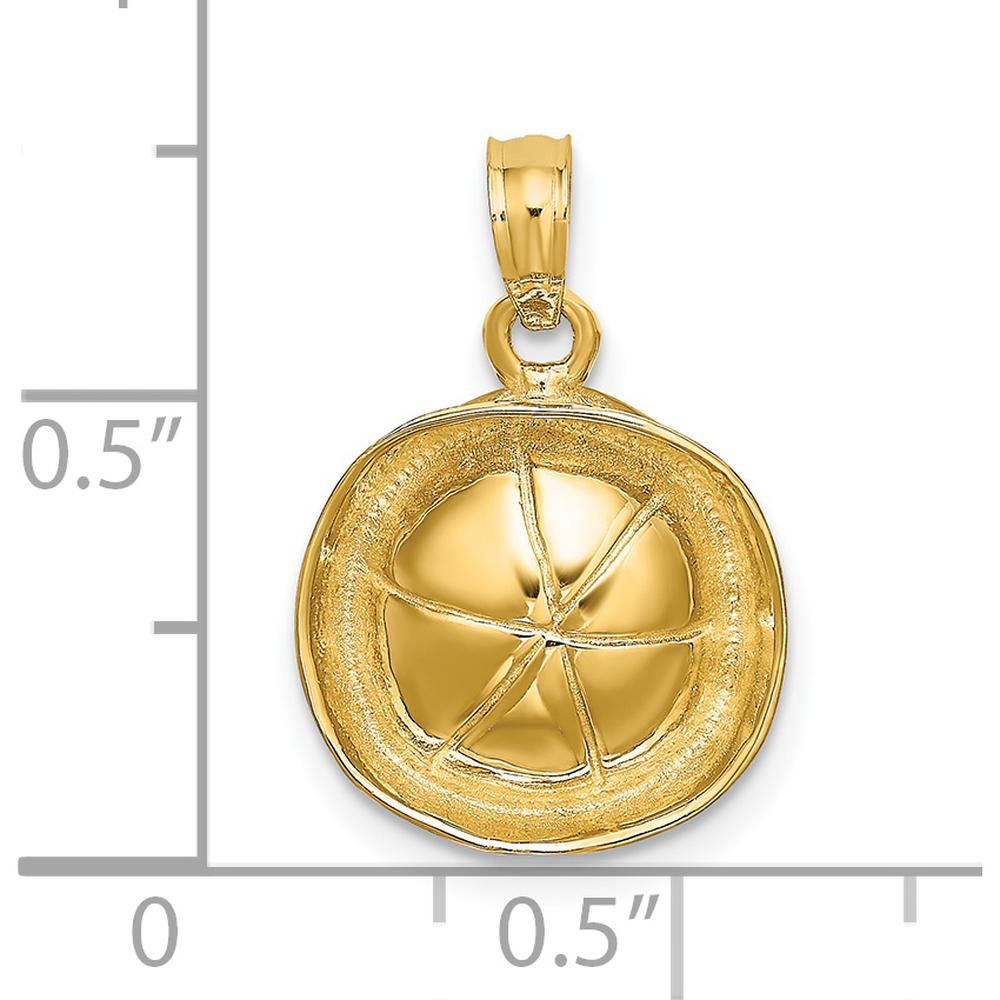 14K Yellow Gold 3D Sailor Hat Charm Pendant - Polished Finish by Oro Pregiato