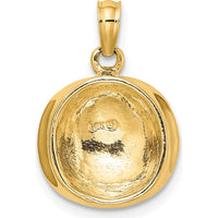14K Yellow Gold 3D Sailor Hat Charm Pendant - Polished Finish by Oro Pregiato