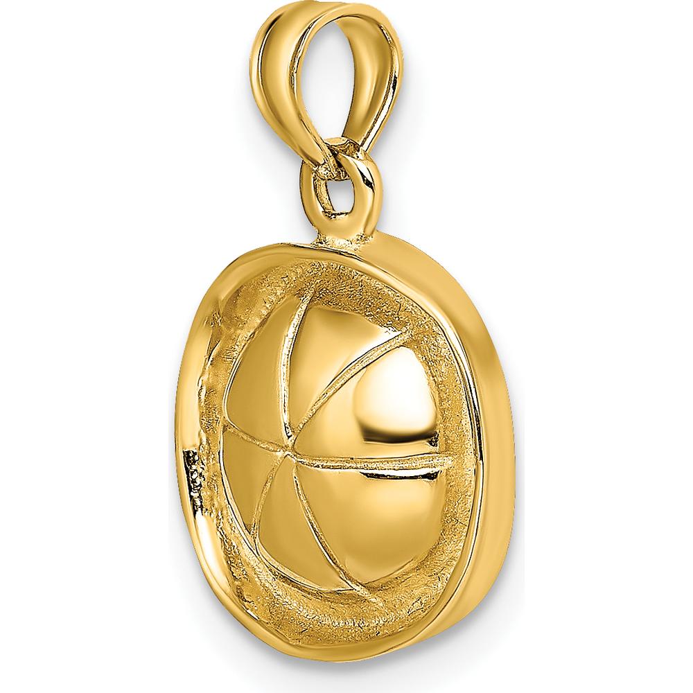 14K Yellow Gold 3D Sailor Hat Charm Pendant - Polished Finish by Oro Pregiato