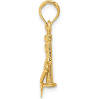 14K Yellow Gold 3D Sand Castle Charm with Shovel Pendant by Oro Pregiato