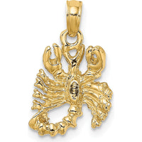 14K Yellow Gold 3D Scorpio Zodiac Charm Pendant - Polished Finish by Oro Pregiato