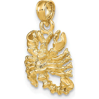 14K Yellow Gold 3D Scorpio Zodiac Charm Pendant - Polished Finish by Oro Pregiato