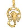 14K Yellow Gold 3D Scorpio Zodiac Pendant Charm - 24.5mm Length by Oro Pregiato