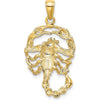 14K Yellow Gold 3D Scorpio Zodiac Pendant Charm - 24.5mm Length by Oro Pregiato