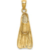 14K Yellow Gold 3D Scuba Flipper Pendant Charm by Oro Pregiato