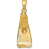 14K Yellow Gold 3D Scuba Flipper Pendant Charm by Oro Pregiato
