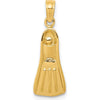 14K Yellow Gold 3D Scuba Flipper Pendant by Oro Pregiato
