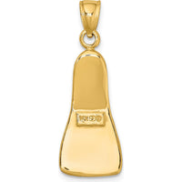 14K Yellow Gold 3D Scuba Flipper Pendant with Polished Finish by Oro Pregiato