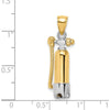 14K Yellow Gold 3D Scuba Tank Pendant with Rhodium Accents - 31.6mm Length by Oro Pregiato