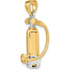 14K Yellow Gold 3D Scuba Tank Pendant with Rhodium Accents - 31.6mm Length by Oro Pregiato