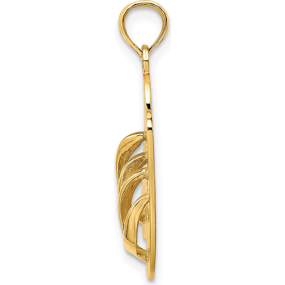 14K Yellow Gold 3D SEA ISLE Flip-Flop Pendant Charm by Oro Pregiato