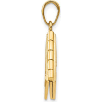 14K Yellow Gold 3D Serenity Prayer Book Pendant with Movable Pages by Oro Pregiato