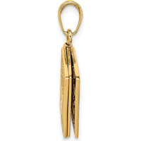 14K Yellow Gold 3D Serenity Prayer Book Pendant with Movable Pages by Oro Pregiato