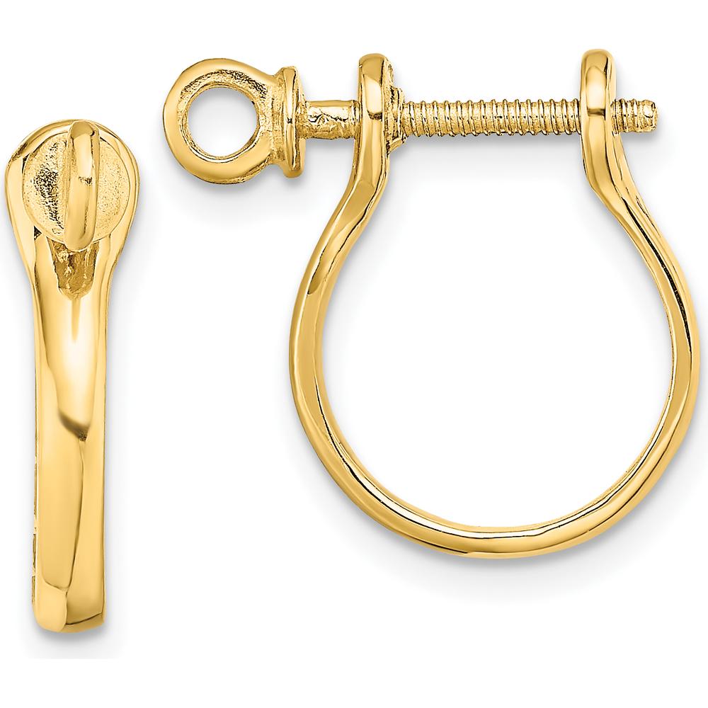 14K Yellow Gold 3D Shackle Link Drop Earrings - Polished Finish by 0