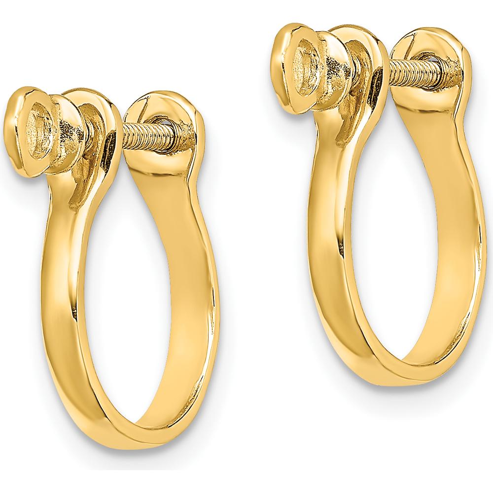 14K Yellow Gold 3D Shackle Link Drop Earrings - Polished Finish by 0