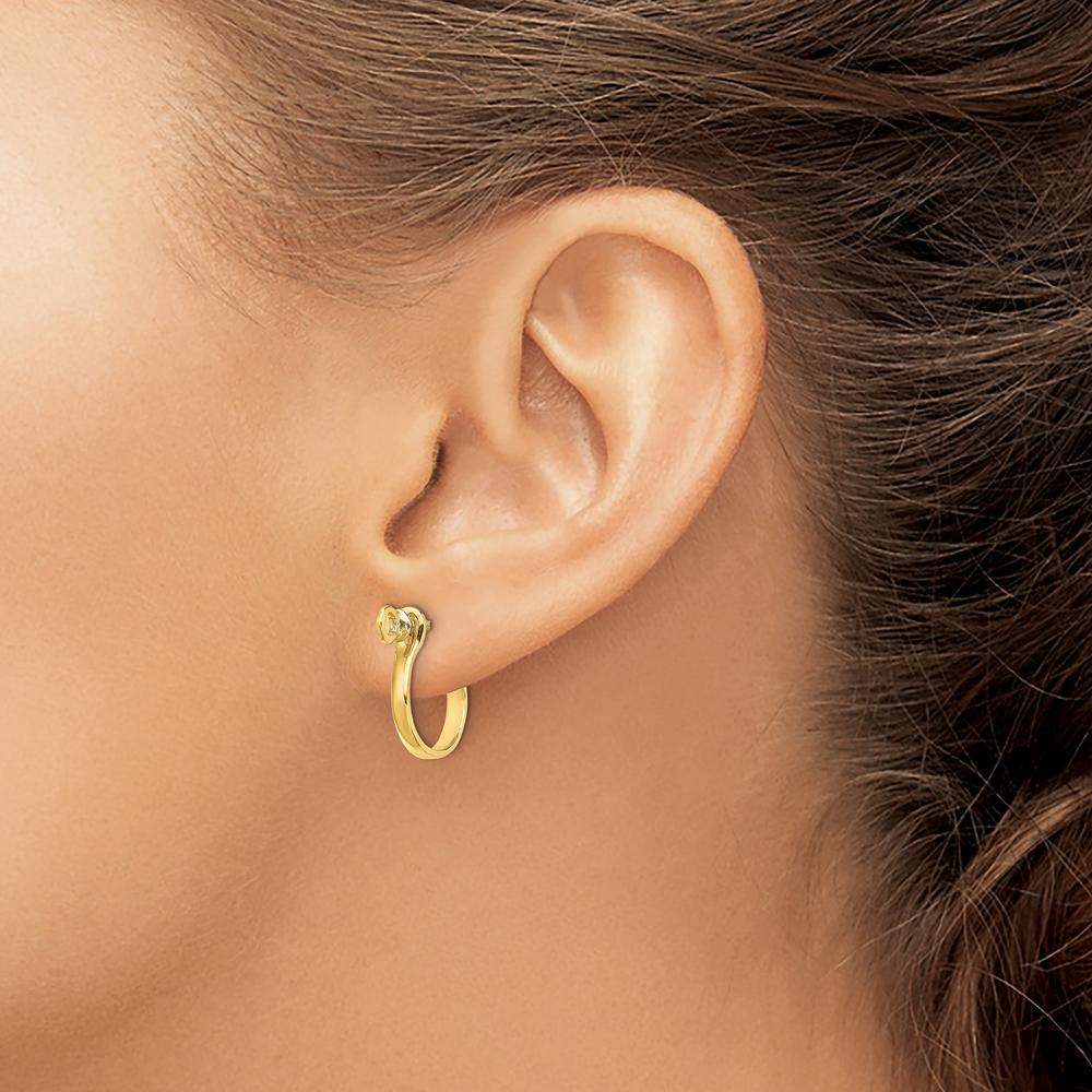 14K Yellow Gold 3D Shackle Link Drop Earrings - Polished Finish by 0
