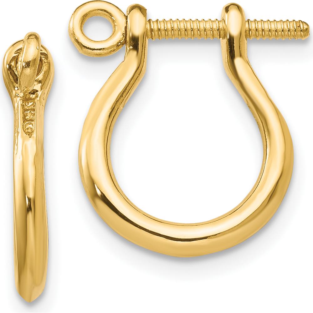 14K Yellow Gold 3D Shackle Link Drop Earrings - Polished Finish by 0