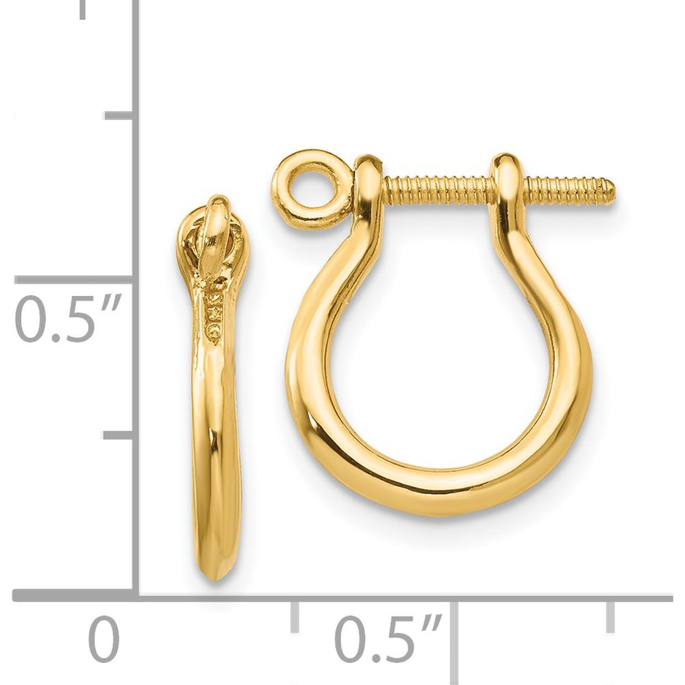 14K Yellow Gold 3D Shackle Link Drop Earrings - Polished Finish by 0