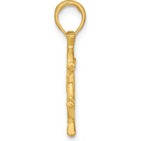 14K Yellow Gold 3D Ship’s Wheel Pendant with Polished Finish by Oro Pregiato