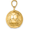 14K Yellow Gold 3D Soccer Ball Pendant with Textured Finish by Oro Pregiato